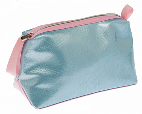 Косметичка Dewal Beauty "Морской бриз", голубая с розовым 20х12х8см