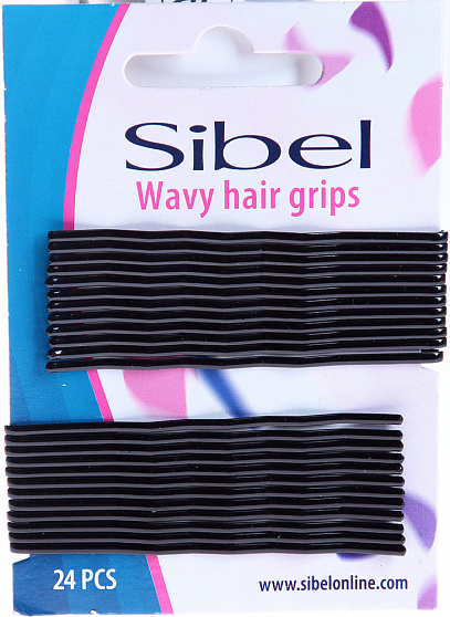 Невидимки Sibel 50мм 24/уп чер. прям.